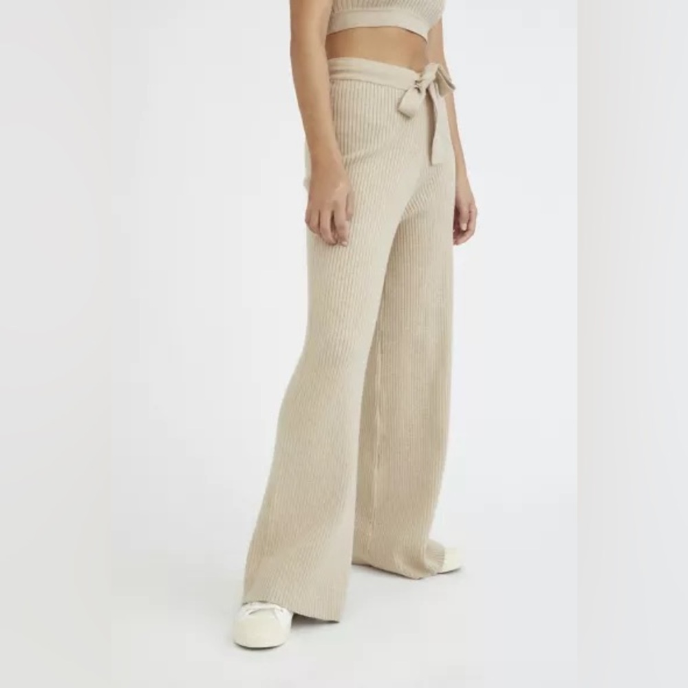 Live The Process Black Ribbed Pants